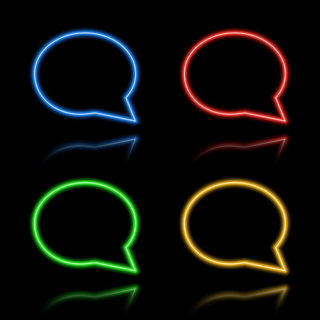 Icon set of neon buttons. Eps8のイラスト素材