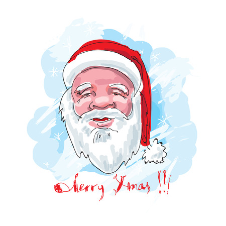 Santa. Hand drawn. のイラスト素材