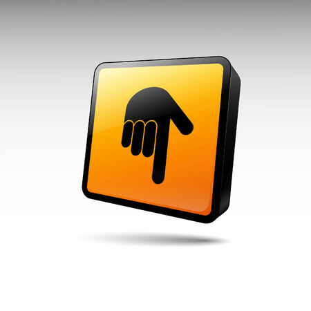 Icon black hand on a yellow background のイラスト素材
