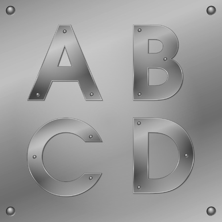 metallic letters のイラスト素材