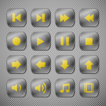 Set of metal buttons のイラスト素材