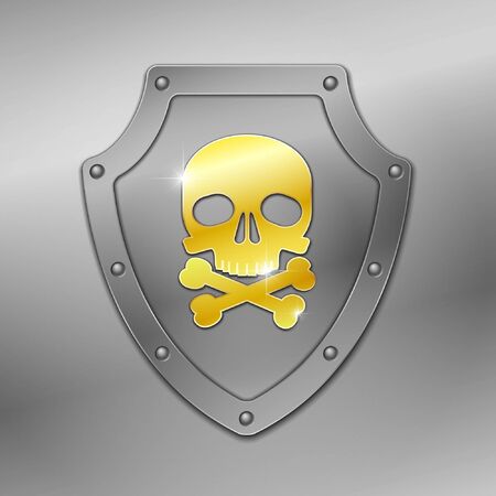 Shield with skull のイラスト素材