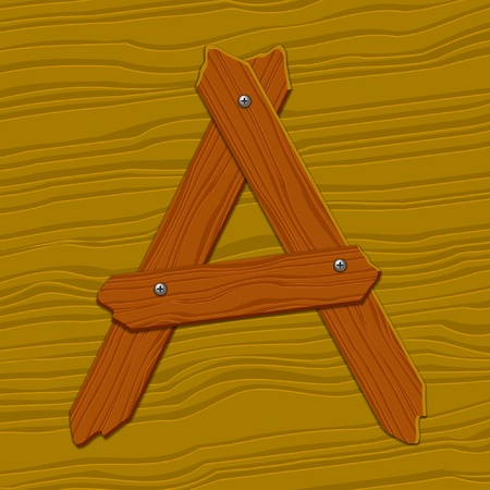 The stylized wooden letter. illustration.のイラスト素材