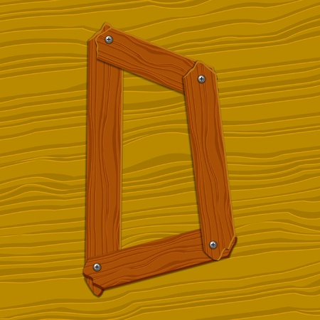 The stylized wooden letter. illustration.のイラスト素材