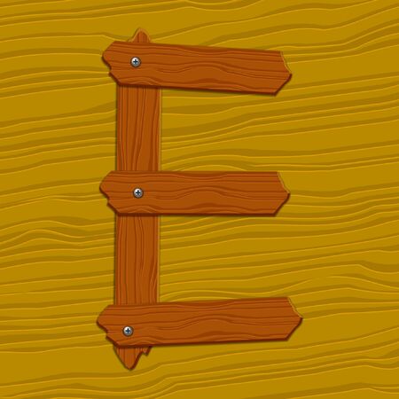 The stylized wooden letter. illustration.のイラスト素材