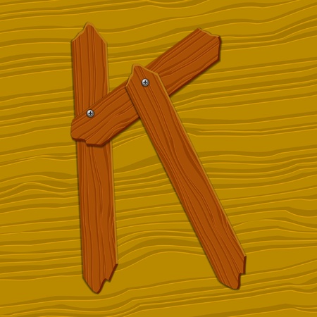 The stylized wooden letter.illustration.のイラスト素材