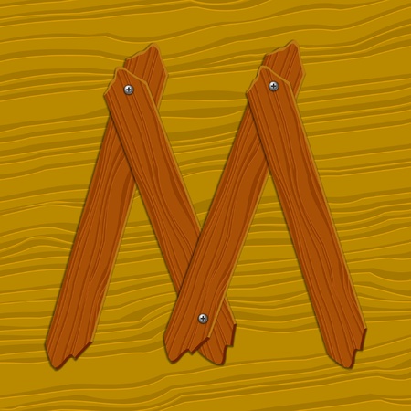 The stylized wooden letter. illustration.のイラスト素材