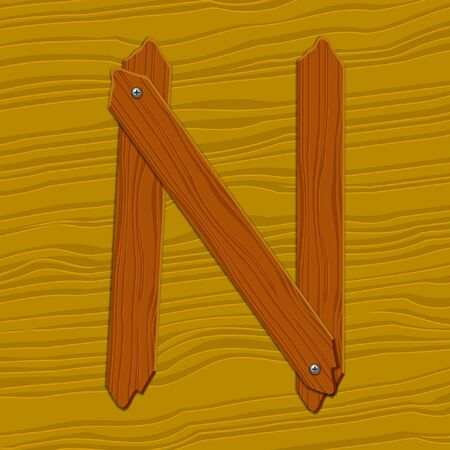 The stylized wooden letter.illustration.のイラスト素材