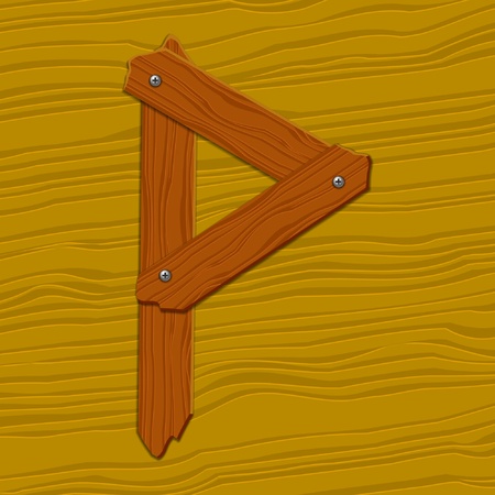 The stylized wooden letter. illustration.のイラスト素材