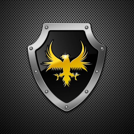 Shield on a metallic background. のイラスト素材