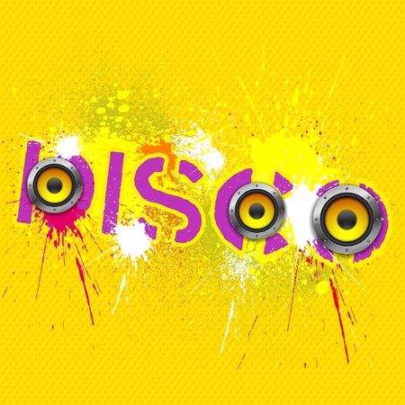 Party design element with speakers . Vector illustrationのイラスト素材