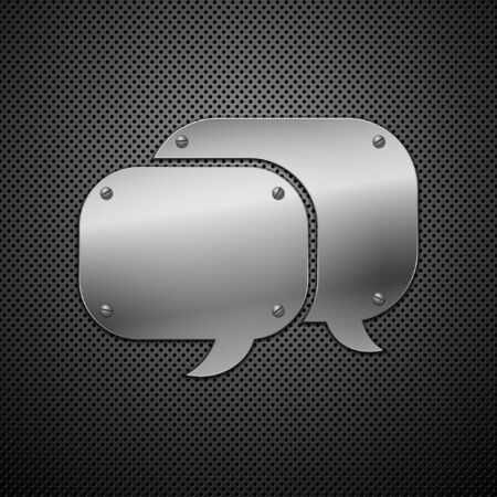 Metallic speech bubble icon. のイラスト素材