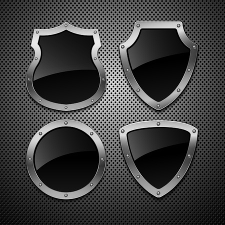 Set of vector shields. Vector illustration.のイラスト素材