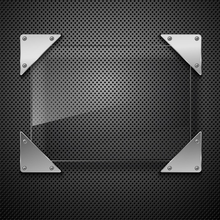 Abstract metal background with glass framework. のイラスト素材