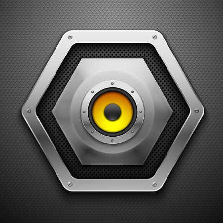 Speaker on a metallic background.のイラスト素材