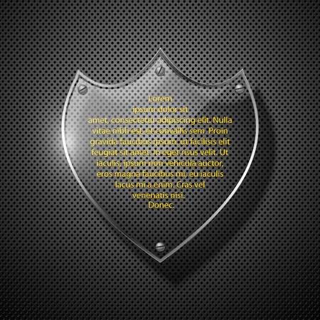 Abstract metal background with glass shield. illustration.のイラスト素材
