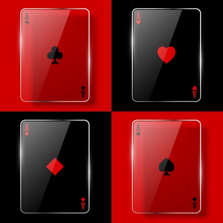 Glass poker aces. Vector illustration. Eps10のイラスト素材