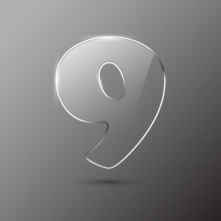 Glass digit . Vector illustration.のイラスト素材