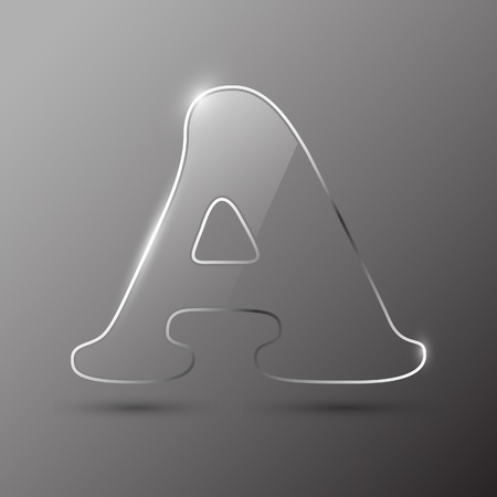 Glass letter A. Vector illustration.のイラスト素材