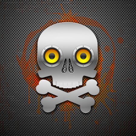 metallic skull illustration eps10のイラスト素材