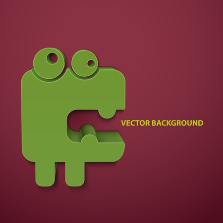 Abstract vector background with cartoon monster. のイラスト素材