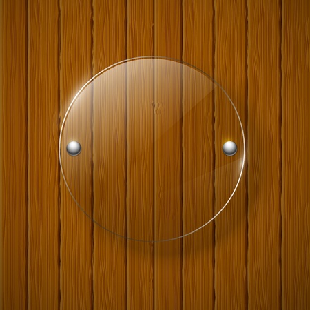 Abstract wooden background with glass framework  Vector illustration のイラスト素材