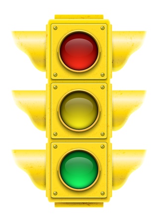 Realistic traffic light  Vector illustration のイラスト素材