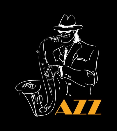 the saxophone player  のイラスト素材