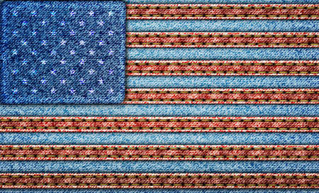 Flag usa  Denim background  eps10