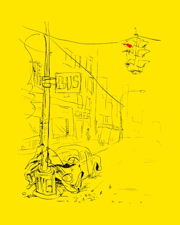 Car accident  Crash illustration  のイラスト素材
