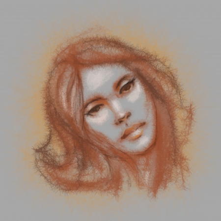 Girl  Hand drawn sketch illustrationのイラスト素材