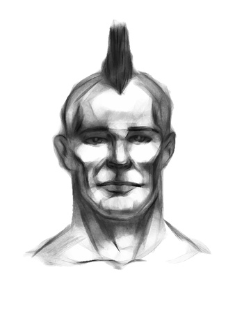 Punk  Head  Hand drawing  Eps 8のイラスト素材