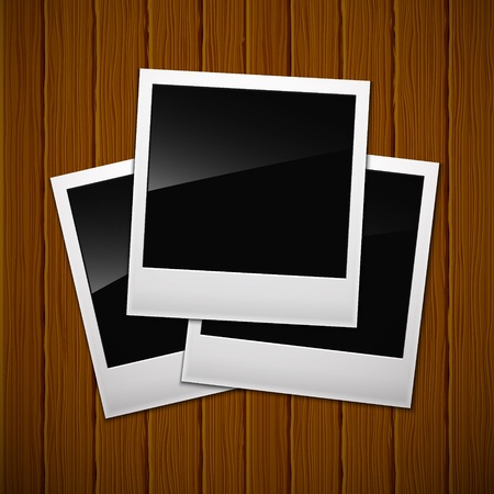 Photos on a wooden surface  のイラスト素材