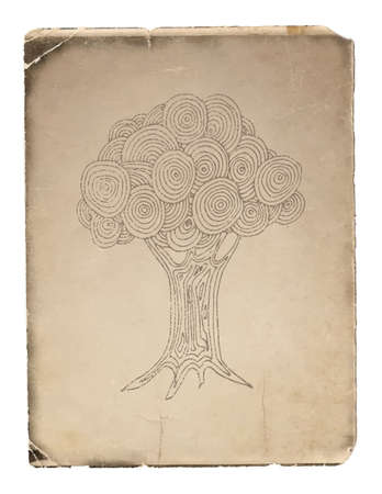 Doodle tree. Hand drawn. Vectorのイラスト素材