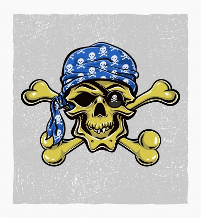 Skallywag Pirate Skull. のイラスト素材