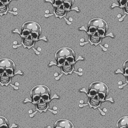 Cartoon Vector Skull . hand drawnのイラスト素材
