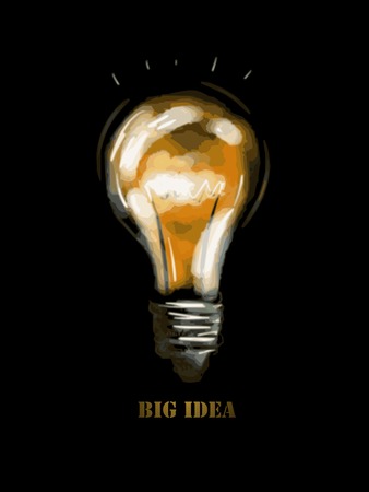 big idea over black background vector illustration のイラスト素材