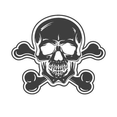 Cartoon Vector Skull   hand drawnのイラスト素材