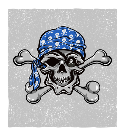 Skallywag Pirate Skull  のイラスト素材