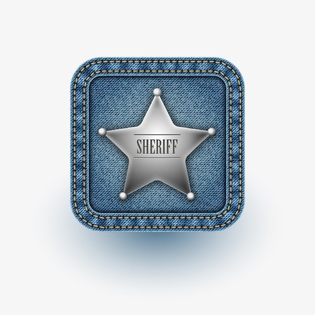 App icon . Realistic denim .のイラスト素材
