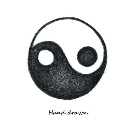 Yinyang. Hand drawn. Vector. eps 8のイラスト素材
