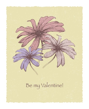 Vector flower background. Hand draw.のイラスト素材