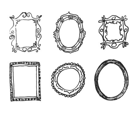hand drawn frames のイラスト素材