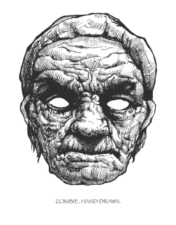 zombie head, hand drawnのイラスト素材