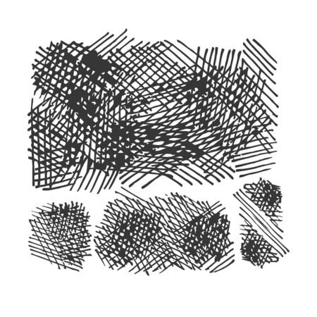 grunge crosshatching drawing textures set のイラスト素材