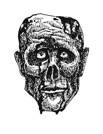 zombie head  hand drawn のイラスト素材