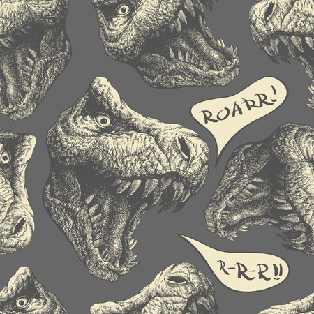 Trex. Vector seamless background. のイラスト素材