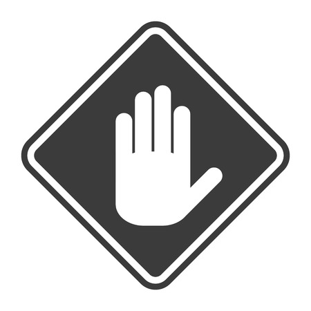 Icon white hand on a grey background eps8のイラスト素材