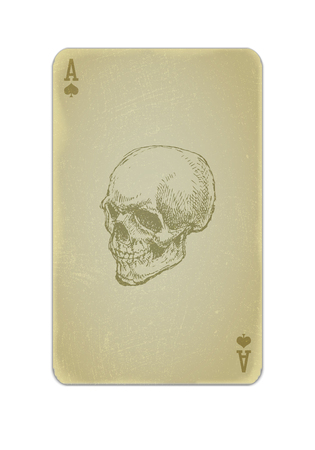 Poker card vector with skull eps10のイラスト素材