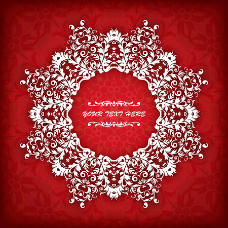 Abstract vector circle floral ornamental border. Vector ornamental border frame. Can be used for banner, web design, wedding cards and othersのイラスト素材